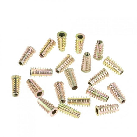 20Pcs M6*25mm Zinc Alloy Hex Drive Head Furniture Nuts Threaded for Wood Insert
20Pcs M6*25mm Zinc Alloy Hex Drive Head Furniture Nuts Threaded for Wood Insert