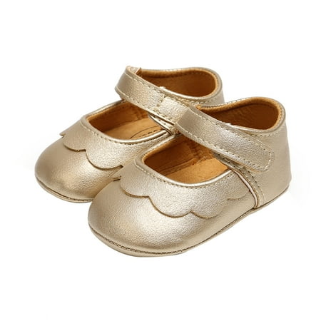 Xiaoluokaixin Newborn Girl Casual Princess Flat Shoes Soft Antiskid Lovely Cribs Shoes
