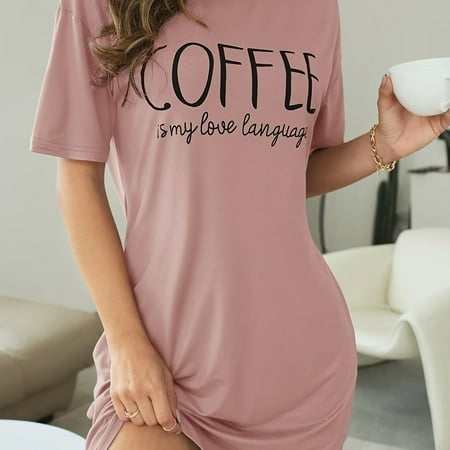 Soft Casual Pajama Dresses Letter Print Short Sleeve Loose Sleep Dresses Women‘s Sleepwear & Loungewear
Soft Casual Pajama Dresses Letter Print Short Sleeve Loose Sleep Dresses Women‘s Sleepwear & Loungewear