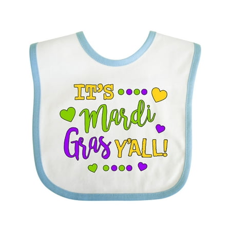 Inktastic Its Mardi Gras Yall with Hearts Gift Baby Boy or Baby Girl Bib