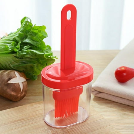 High Temperature Resistant Silicone Oil Bottle Brush Lid and Bottle BBQ Baking Brush Oil Brush Integrated with Bakeware