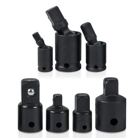 7PCS Universal Pneumatic Swivel Joint Air Impact Socket Adapter 1/4 3/8 1/2inch