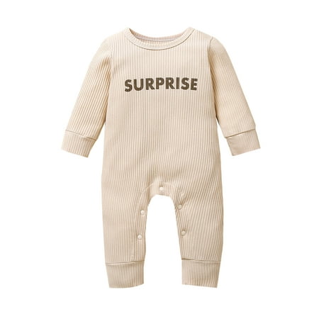 Yinyinxull Newborn Infant Baby Boy Girl Autumn Romper Long Sleeve Letters Print Crotch Buttons Long Jumpsuit Clothes Beige 6-12 Months
Yinyinxull Newborn Infant Baby Boy Girl Autumn Romper Long Sleeve Letters Print Crotch Buttons Long Jumpsuit Clothes Beige 6-12 Months