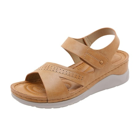 Jsezml Women s Wedges Heels Casual Summer Hollow Out Orthopedic Sandals Plus Size Comfortable Wedge Sandals with
Jsezml Women s Wedges Heels Casual Summer Hollow Out Orthopedic Sandals Plus Size Comfortable Wedge Sandals with
