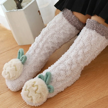 Vnanda Baby Wool Grip Sock Soft Winter Warm Thick Non Slip Toddler Boy Girls Crew Socks For Children