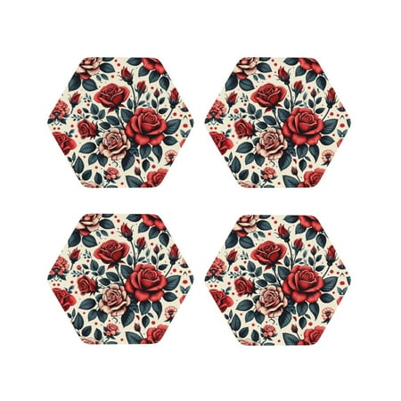 Leather Coasters with Heat-resistant for Drinks Vintage Rose Floral Garden -标题2 Hexagon
Leather Coasters with Heat-resistant for Drinks Vintage Rose Floral Garden -标题2 Hexagon