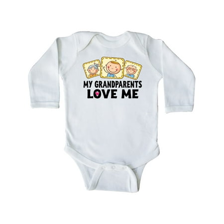 Inktastic My Grandparents Love Me Gift Baby Boy or Baby Girl Long Sleeve Bodysuit