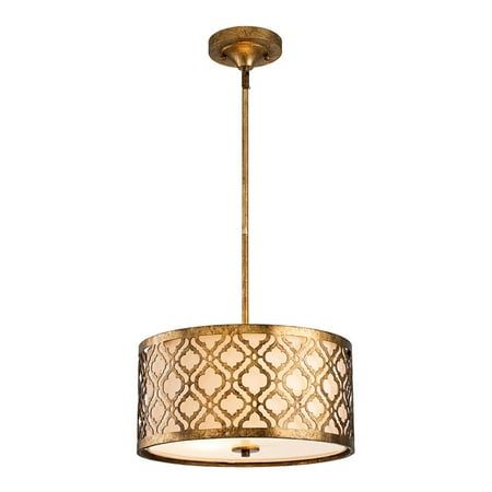 Lucas McKearn Arabella 16 2-Light Metal Medium Pendant and Semi Flush in Gold