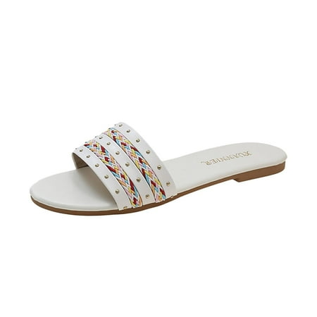 Kukoosong Womens Sandals Casual Mules One-line Outer Wear Comfortable Slope Heel Slippers Flat Sandals for Women White 35
Kukoosong Womens Sandals Casual Mules One-line Outer Wear Comfortable Slope Heel Slippers Flat Sandals for Women White 35
