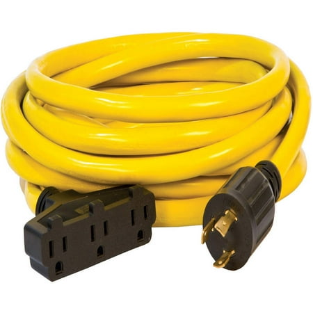 25&#39; Extension Cord with 3 Standard Horizontal 5-20R Outlets - Champion Power
