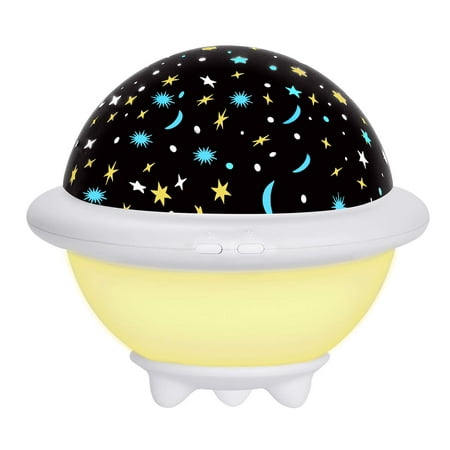 

UFO Night Light Projector USB Starry Sky Colorful Fantasy Cosmic Romantic Projection Lamp for Bedroom Decoration/Family Party/Clubs/Bars/Kids Party White