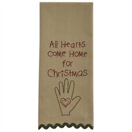 ALL HEARTS EMBROIDERED DISHTOWEL