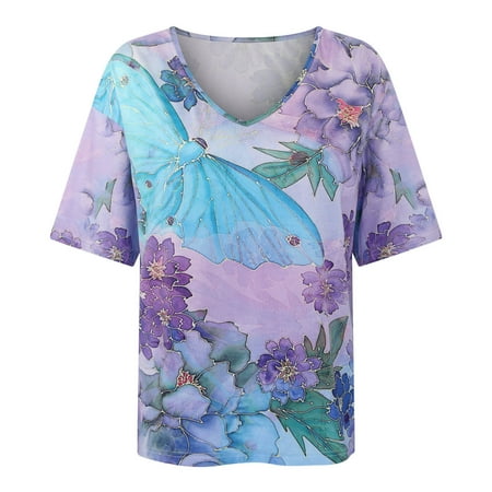 Simplmasygenix Women Tops Summer Clearance Women s Fashion Casual Plus Size Scenic Flowers Printing V-Neck T-Shirt Tops
Simplmasygenix Women Tops Summer Clearance Women s Fashion Casual Plus Size Scenic Flowers Printing V-Neck T-Shirt Tops