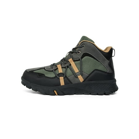 

Crocowalk Mens Hiking Boots Lace Up Sneakers Sport Walking Shoes Men s Trekking Shoe Trail Lightweight Breathable Olive Green 10