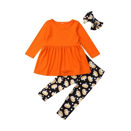Youweixiong Toddler Kids Girls 3Pcs Halloween Clothes Solid Color Long Sleeve Ruffled T-shirt Pumpkin Printed Long Pants Headband
Youweixiong Toddler Kids Girls 3Pcs Halloween Clothes Solid Color Long Sleeve Ruffled T-shirt Pumpkin Printed Long Pants Headband