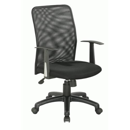 Somette Black Cloth Mesh Upholstered Back Pneumatic Gas Lift Office Chair