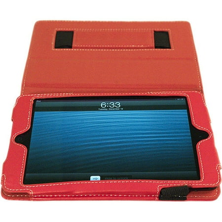 Kyasi Seattle Classic Folio Case Cover Stand in Premium PU Leather for Apple iPad Mini or iPad Mini with Retina Display Rad Red