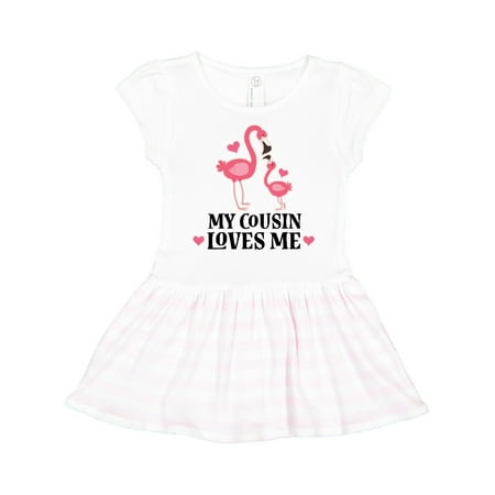 Inktastic My Cousin Loves Me Flamingo Gift Toddler Girl Dress