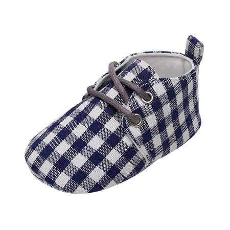 Baby Boys Girls Casual Single Shoes Plaid Printed Cotton First Walkers Shoes