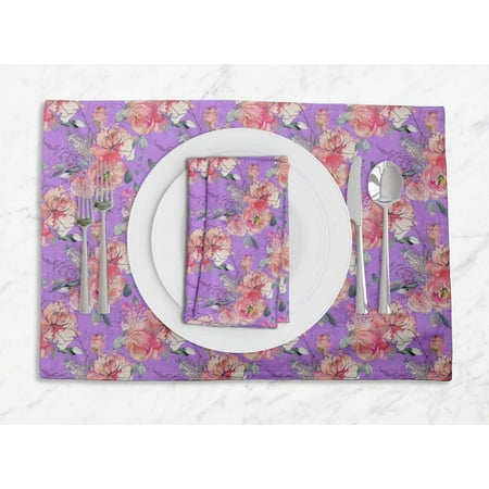 S4Sassy Purple Ranunculus & Roses Floral Washable Placemats & Napkins Table Decor Dining Mats
S4Sassy Purple Ranunculus & Roses Floral Washable Placemats & Napkins Table Decor Dining Mats