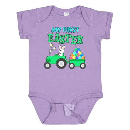 Inktastic My First Easter Bunny and Tractor Gift Baby Boy or Baby Girl Bodysuit