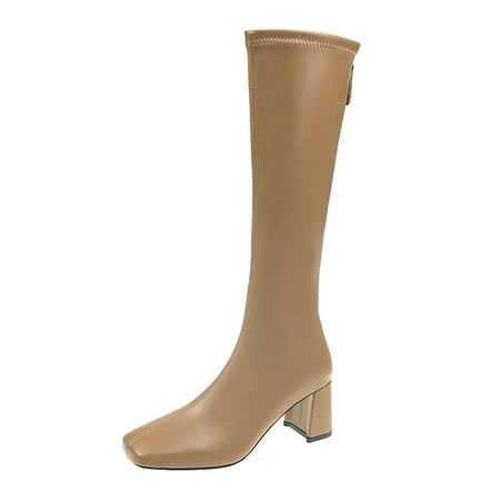 Qufokar Knee High Boots Women Wide Calf Winter Boot Socks Women Knee High Fashion Autumn And Winter Women Knee High Boots Thick Heel Middle Heel Square Toe Solid Color Back Zipper Comfortable And Cas
Qufokar Knee High Boots Women Wide Calf Winter Boot Socks Women Knee High Fashion Autumn And Winter Women Knee High Boots Thick Heel Middle Heel Square Toe Solid Color Back Zipper Comfortable And Cas