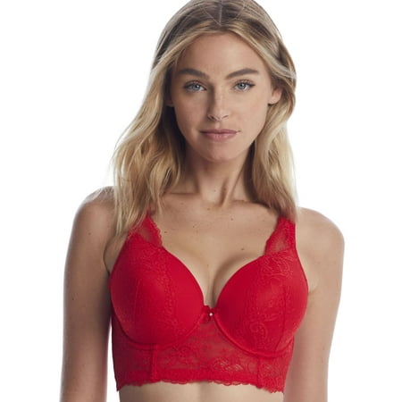 PARFAIT Racing Red Sandrine Plunge Longline Bra US 36D UK 36D NWOT