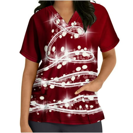 Ozmmyan Womens Tops Scrubs for Women Short Sleeve V-neck Scrubs Tops Working Uniform Printed with Two Pockets Blouse Nursing Uniform Saving Clearance
Ozmmyan Womens Tops Scrubs for Women Short Sleeve V-neck Scrubs Tops Working Uniform Printed with Two Pockets Blouse Nursing Uniform Saving Clearance