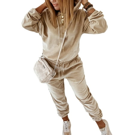 Lumento Women Velvet Pajamas Set Casual Plain Hoodies and Pants Sleepwear Loungewear
Lumento Women Velvet Pajamas Set Casual Plain Hoodies and Pants Sleepwear Loungewear