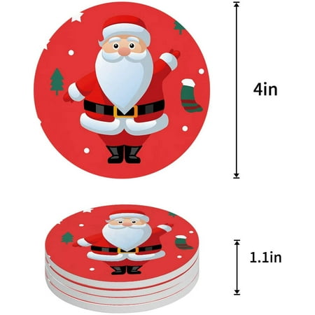 KXMDXA Christmas Santa Claus Set of 6 Round Coaster for Drinks Absorbent Ceramic Stone Coasters Cup Mat with Cork Base for Home Kitchen Room Coffee Table Bar Decor
KXMDXA Christmas Santa Claus Set of 6 Round Coaster for Drinks Absorbent Ceramic Stone Coasters Cup Mat with Cork Base for Home Kitchen Room Coffee Table Bar Decor