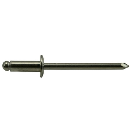 5/32 - 1/8 x 1/4 18-8 Stainless Steel Dome Head Blind Pop Rivets