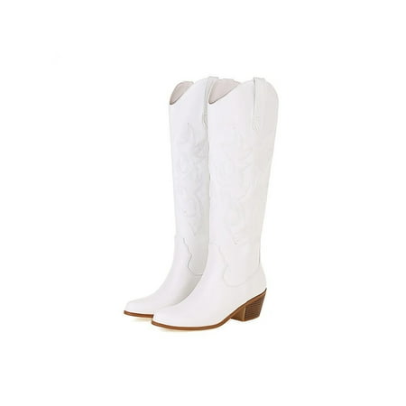 Harsuny Women Walking Fashion Embroidered Cowboy Boots Western Shoes Casual Knee High Cowgirl Boots White 6.5
Harsuny Women Walking Fashion Embroidered Cowboy Boots Western Shoes Casual Knee High Cowgirl Boots White 6.5