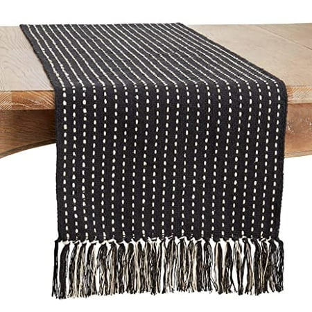 Fennco Styles Stitched Design Tassel Cotton Table Runner 16 W X 72 L - Black Woven Table Cover for Home Dining Table Banquets Thanksgiving Christmas Holidays and Special Occasion
Fennco Styles Stitched Design Tassel Cotton Table Runner 16 W X 72 L - Black Woven Table Cover for Home Dining Table Banquets Thanksgiving Christmas Holidays and Special Occasion