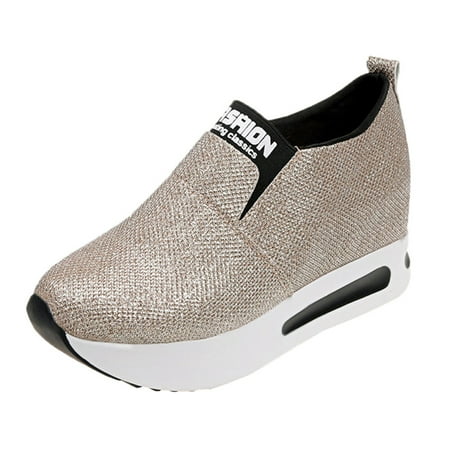 Women Flat Thick Bottom Shoes Slip On Ankle Boots Casual Platform Sport Shoes