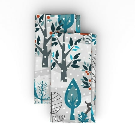 Cotton Sateen Dinner Napkins (Set of 2) - Winter Snow Woodland Animals Forest Trees Deer Day Holiday Christmas Blue White Stag Print Cloth Dinner Napkins by Spoonflower
Cotton Sateen Dinner Napkins (Set of 2) - Winter Snow Woodland Animals Forest Trees Deer Day Holiday Christmas Blue White Stag Print Cloth Dinner Napkins by Spoonflower
