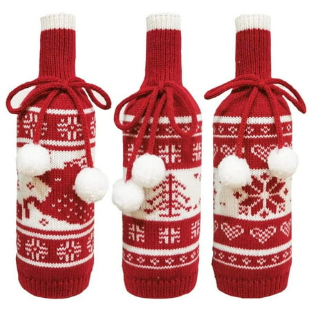 NUOLUX 3Pcs Xmas Wine Bottle Sleeve Decorative Champagne Cover Knitted Bottle Protector
NUOLUX 3Pcs Xmas Wine Bottle Sleeve Decorative Champagne Cover Knitted Bottle Protector