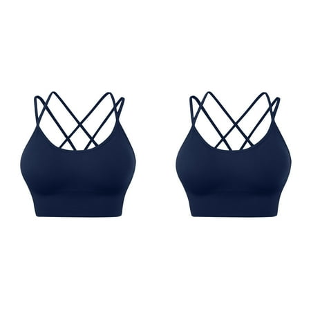 2PC Women Cross Back Sport Bras Padded Strappy Criss Cross Cropped Bras For Yoga Workout Fitness Low Impact Bras
2PC Women Cross Back Sport Bras Padded Strappy Criss Cross Cropped Bras For Yoga Workout Fitness Low Impact Bras