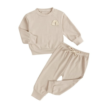Honeeladyy Toddler Kids Baby Boys Girls Fashion Cute Solid Color Rainbow Long Sleeve Long Shorts Cotton Casual Suit Khaki
Honeeladyy Toddler Kids Baby Boys Girls Fashion Cute Solid Color Rainbow Long Sleeve Long Shorts Cotton Casual Suit Khaki