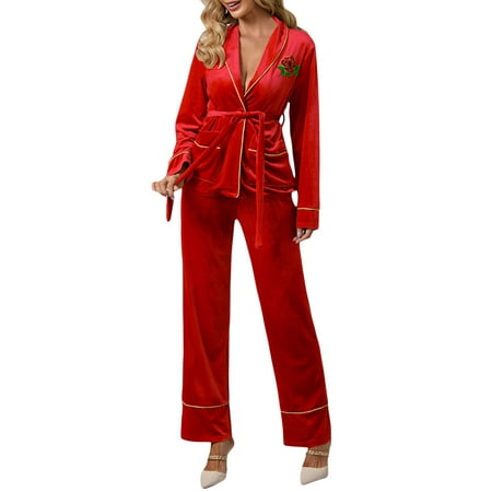 QILINXUAN Pajamas Women Long Sleeve Sleepwear Button Down Belted Robe Tops Pants Loungewear Pjs Set
QILINXUAN Pajamas Women Long Sleeve Sleepwear Button Down Belted Robe Tops Pants Loungewear Pjs Set