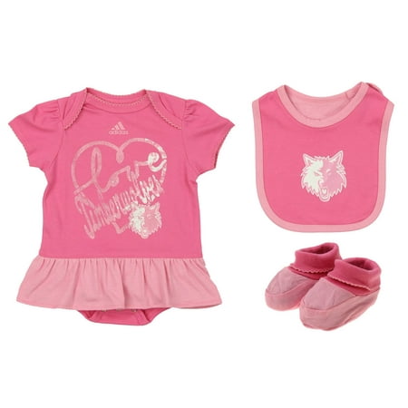 Adidas NBA Infant Minnesota Timberwolves Fanatic Creeper Bib and Booties Set Pink
Adidas NBA Infant Minnesota Timberwolves Fanatic Creeper Bib and Booties Set Pink
