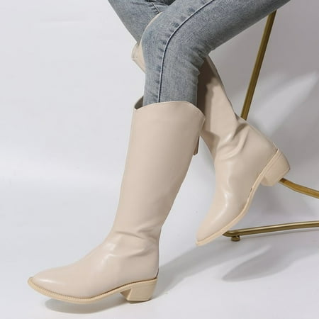 Wefuesd Ladies Fashion Solid Color Leather Pointed Toe Back Zip Thick Sole Long Boots Thigh High Boots Winter Boots For Women Beige 40
Wefuesd Ladies Fashion Solid Color Leather Pointed Toe Back Zip Thick Sole Long Boots Thigh High Boots Winter Boots For Women Beige 40