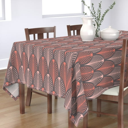 Cotton Sateen Tablecloth 90 Square - Art Deco Feather Coral Pink Geometric 1920S Geo Vintage Retro Twenties Line Print Custom Table Linens by Spoonflower
Cotton Sateen Tablecloth 90 Square - Art Deco Feather Coral Pink Geometric 1920S Geo Vintage Retro Twenties Line Print Custom Table Linens by Spoonflower