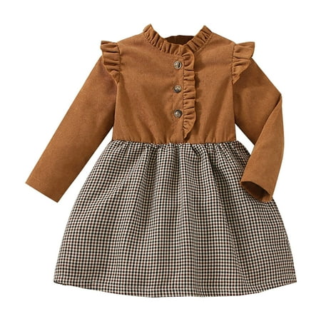 Girls Fashion Dresses Kids Toddler Girls Long Ruffled Sleeve Patchwork Plaid Princess Dress Outfits
Girls Fashion Dresses Kids Toddler Girls Long Ruffled Sleeve Patchwork Plaid Princess Dress Outfits