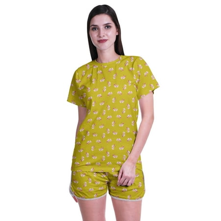 Moomaya Womens Printed Tee and Shorts Pajama Set PJs Short Sleeve Sleepwear Nightwear S-XXL
Moomaya Womens Printed Tee and Shorts Pajama Set PJs Short Sleeve Sleepwear Nightwear S-XXL