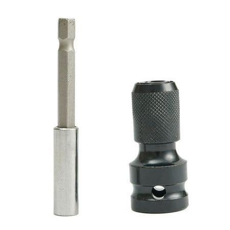 1/2 Square Female Drive to 1/4 Hex Socket Converter Adapter W/ 75mm Bit Holder
