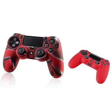 Insten Red Skin Case Cover + Camouflage Navy Red Skin Case Cover for Sony PlayStation 4 PS4