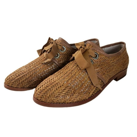 MATT BERNSON Women s Chestnut Raffia Dita Loafers Brown 5