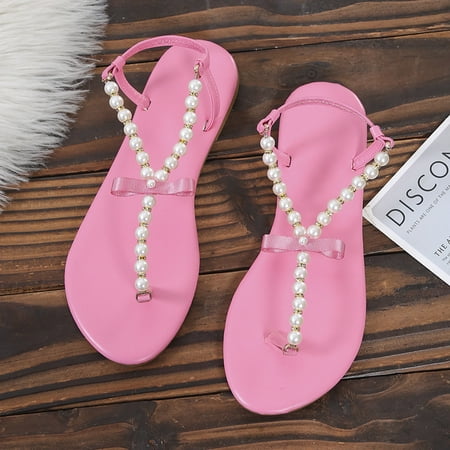 Women s Flat Artificial Pearl Sandals Slip-on Style Peep Toe Casual Shoes with TPR Sole Summer Beach Supply 36 Pink 
Women s Flat Artificial Pearl Sandals Slip-on Style Peep Toe Casual Shoes with TPR Sole Summer Beach Supply 36 Pink