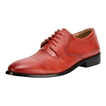 LIBERTYZENO Mens Casual Oxford Dress Shoes Red