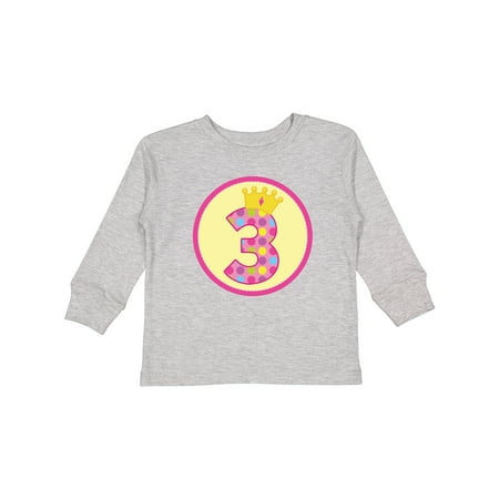 Inktastic Princess 3rd Birthday Gift Toddler Toddler Girl Long Sleeve T-Shirt
